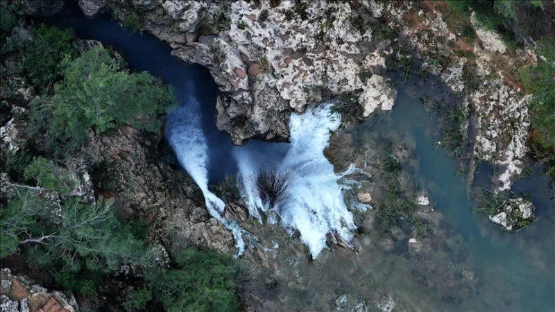 A Güver vízesés Antalya-ban újjáéledt az esőzéssel